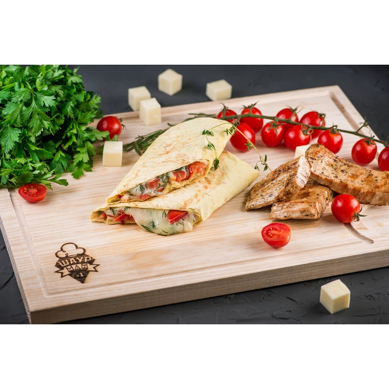 Лаваш с сулугуни и курицей